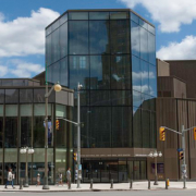 New entrance and facade of Canada's National Arts Centre in Ottawa, Ontario, Canada